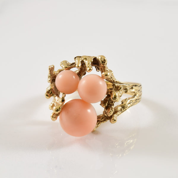 Coral Cocktail Ring | 6.50ctw | SZ 7.75 |