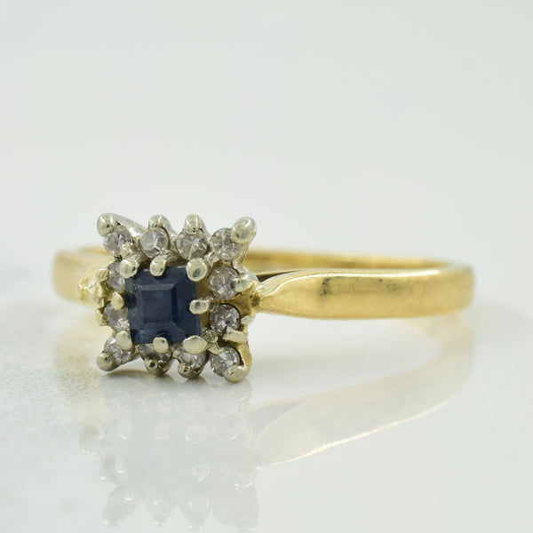 Blue Sapphire & Diamond Ring | 0.08ct, 0.06ctw | SZ 4 |