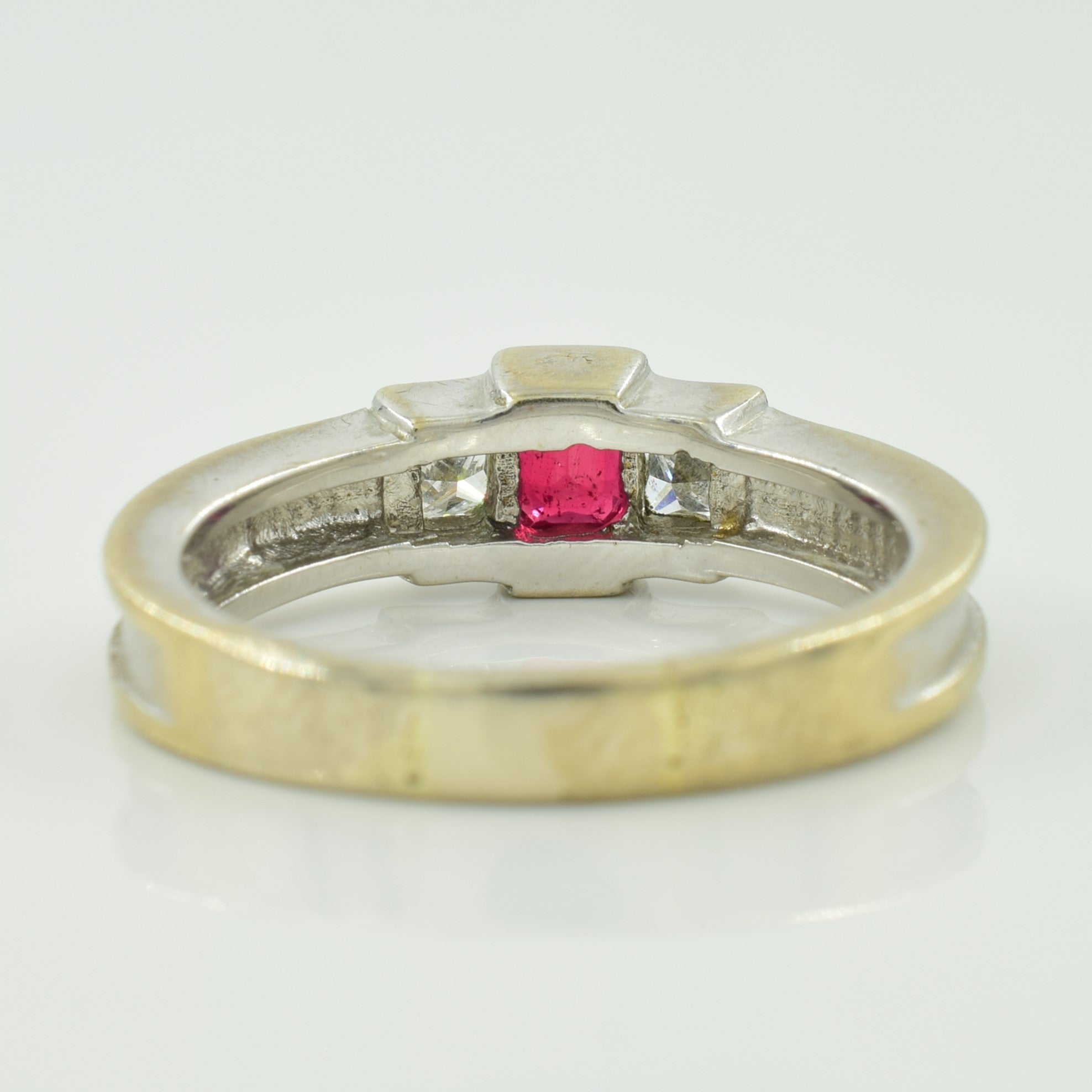 Ruby & Diamond Three Stone Ring | 0.50ct, 0.32ctw | SZ 8 |