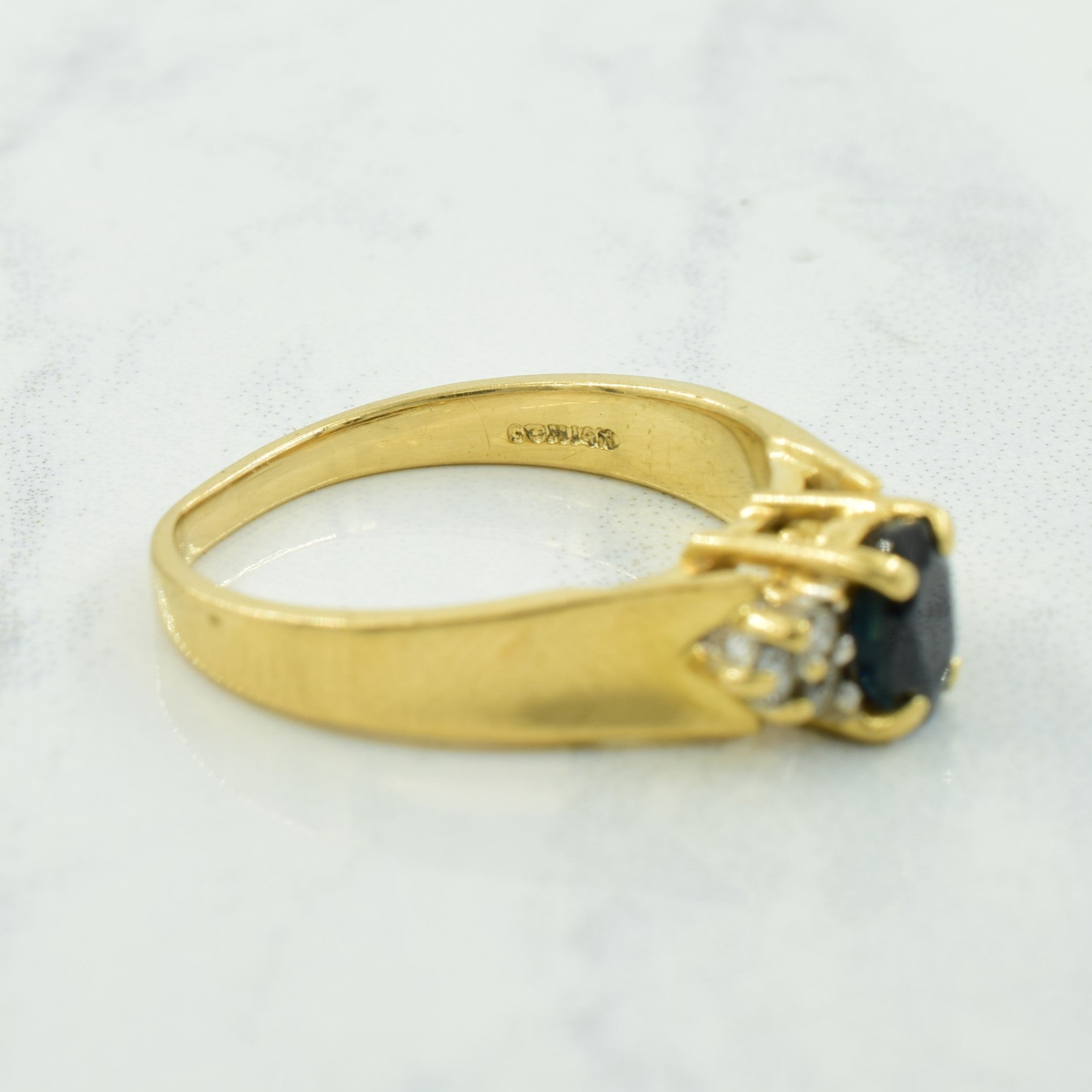 Blue Sapphire & Diamond Accent Ring | 0.50ct, 0.15ctw | SZ 6.25 |