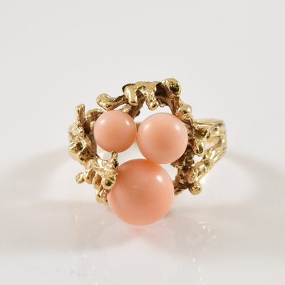 Coral Cocktail Ring | 6.50ctw | SZ 7.75 |