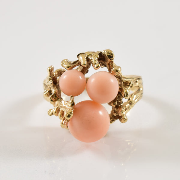 Coral Cocktail Ring | 6.50ctw | SZ 7.75 |