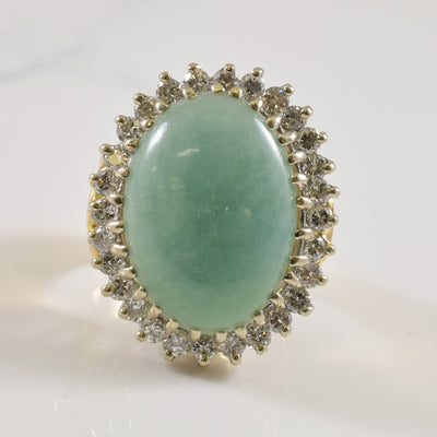 Jadeite & Diamond Cocktail Ring | 14.00ct, 1.26ctw | SZ 8.25 |