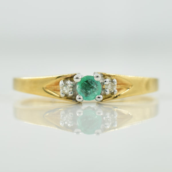 Emerald & Diamond Ring | 0.10ct, 0.01ctw | SZ 6 |