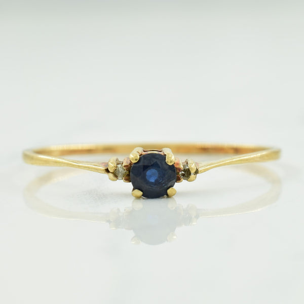 Blue Sapphire & Diamond Ring | 0.22ct, 0.01ctw | SZ 10.75 |