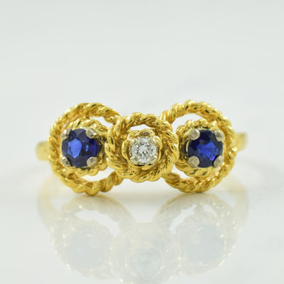 Blue Sapphire & Diamond Ring | 0.32ctw, 0.03ct | SZ 6 |