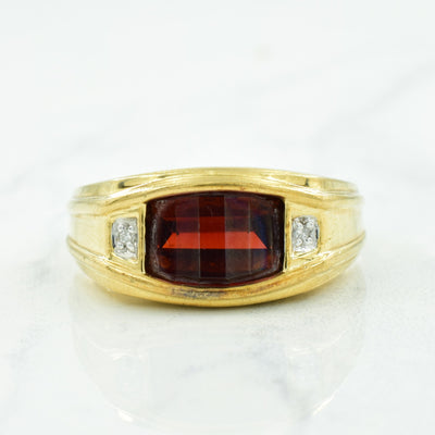 Garnet & Diamond Ring | 3.75ct, 0.01ctw | SZ 10.5 |
