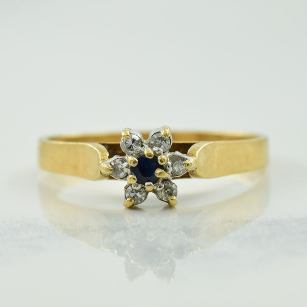 Sapphire & Diamond Star Ring | 0.02ct, 0.06ctw | SZ 7 |