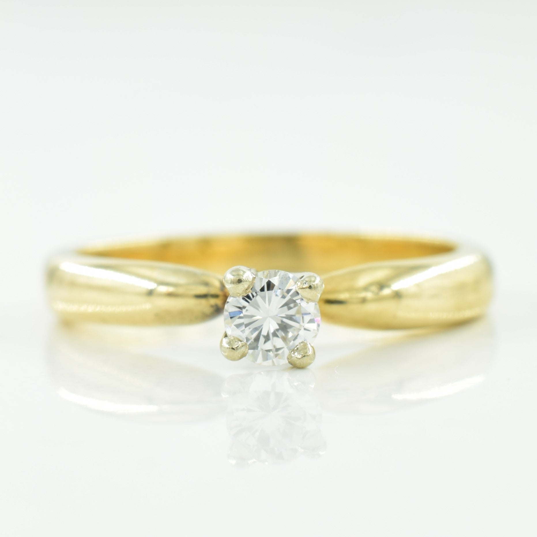 Solitaire Diamond Tapered Ring | 0.14ct | SZ 4.25 |