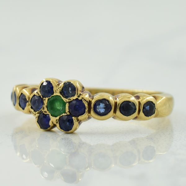 Emerald & Blue Sapphire Ring | 0.65ctw | SZ 4.5 |