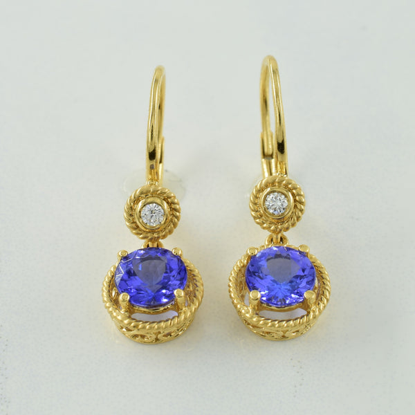 Tanzanite & Diamond Earrings | 1.50ctw, 0.06ctw |