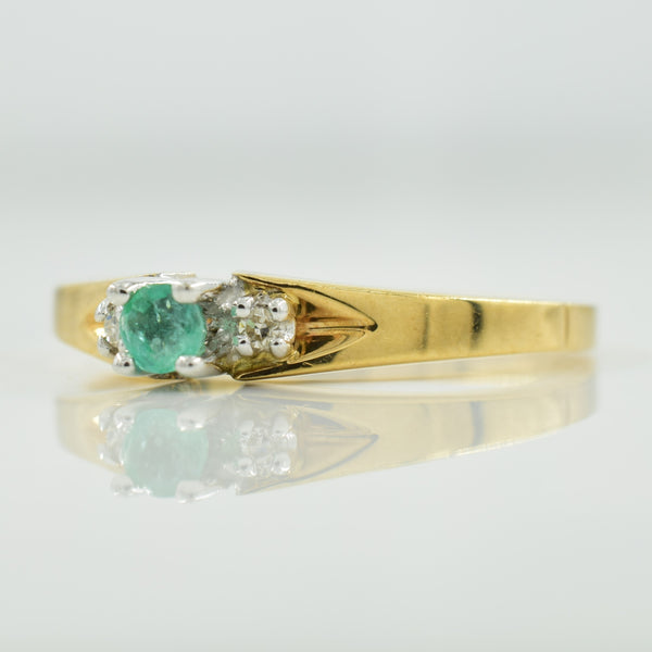 Emerald & Diamond Ring | 0.10ct, 0.01ctw | SZ 6 |