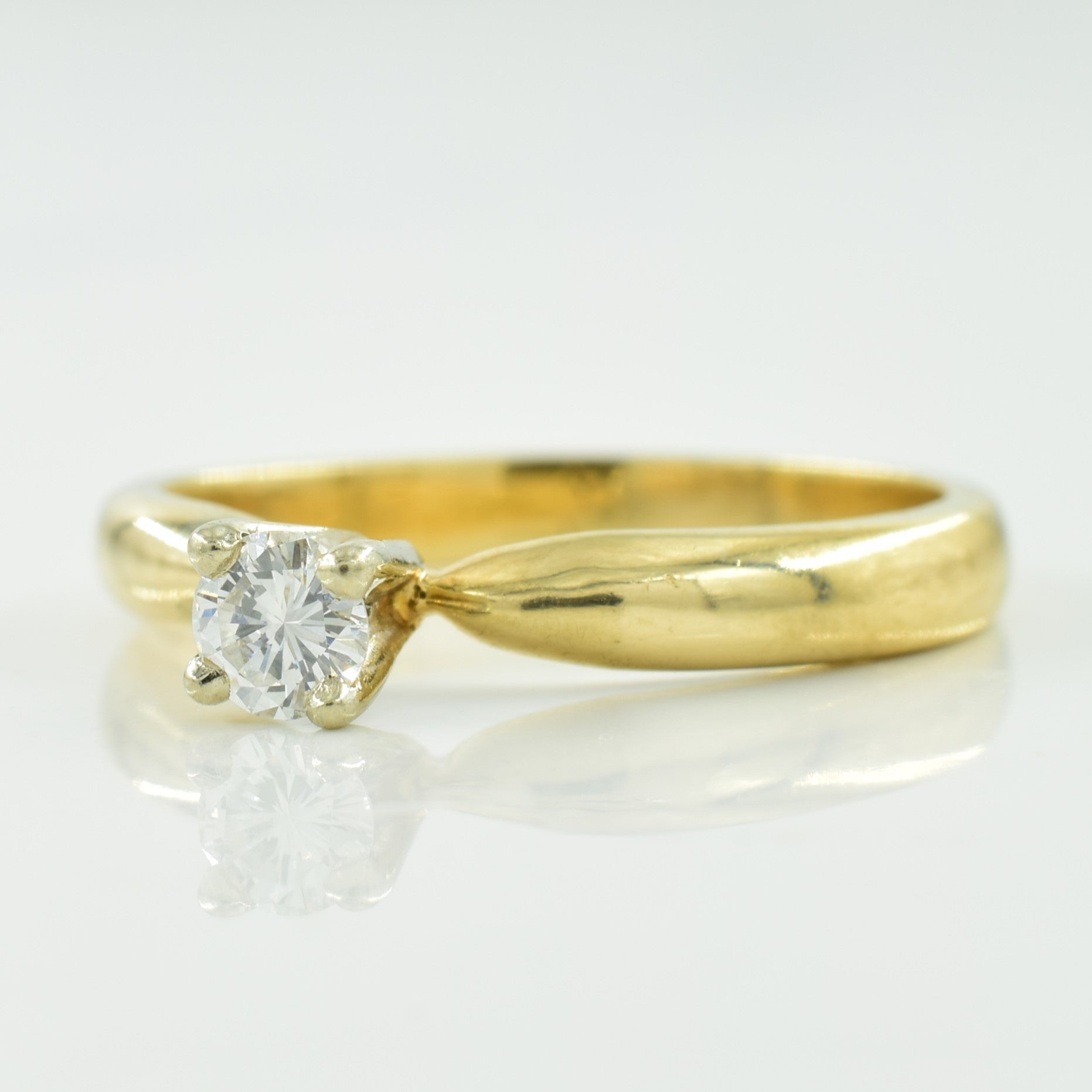 Solitaire Diamond Tapered Ring | 0.14ct | SZ 4.25 |