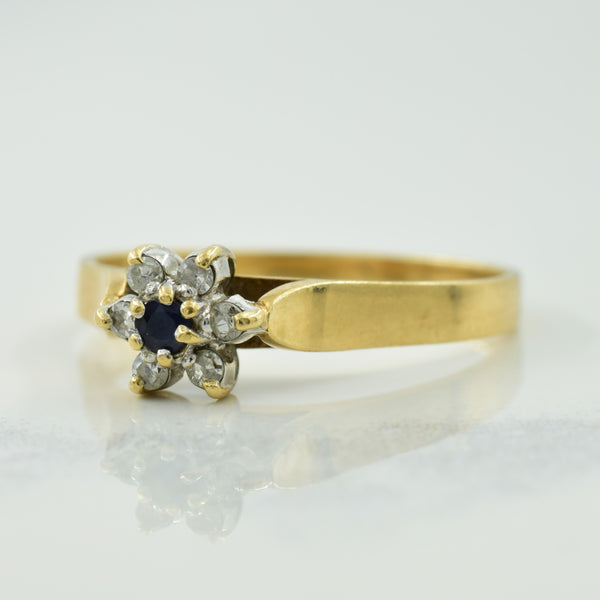 Sapphire & Diamond Star Ring | 0.02ct, 0.06ctw | SZ 7 |
