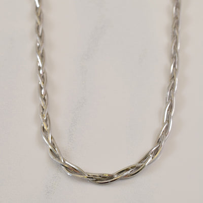 14k White Gold Twisted Chain | 14.75