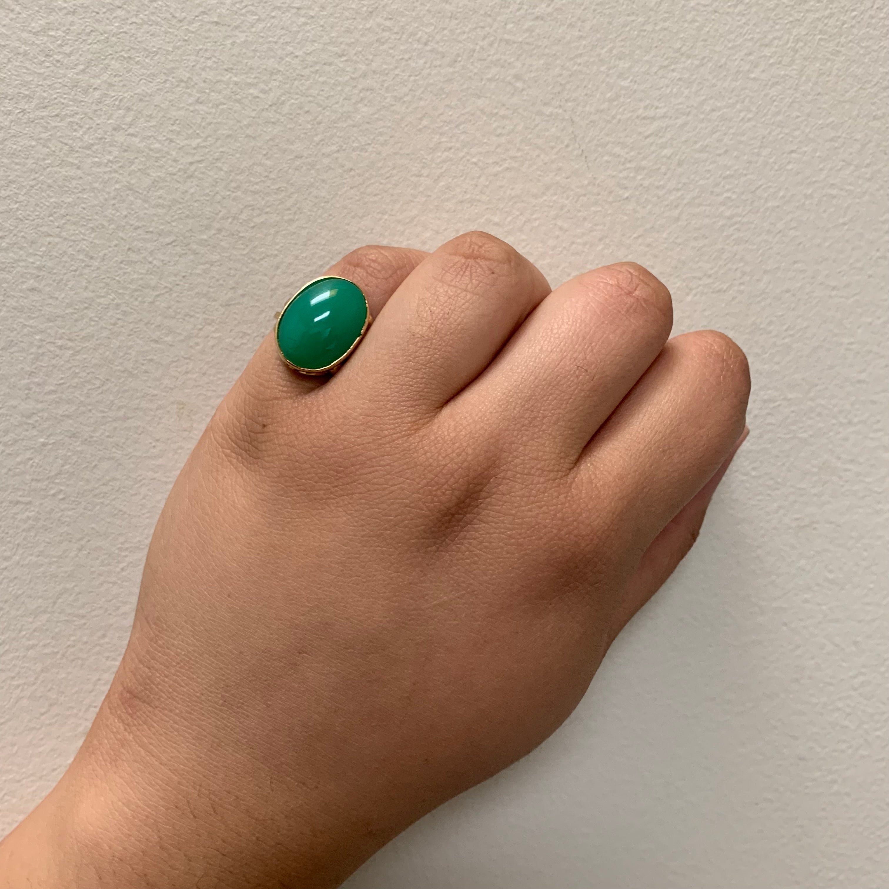 Chrysoprase Cocktail Ring | 8.50ctw | SZ 6.25 |