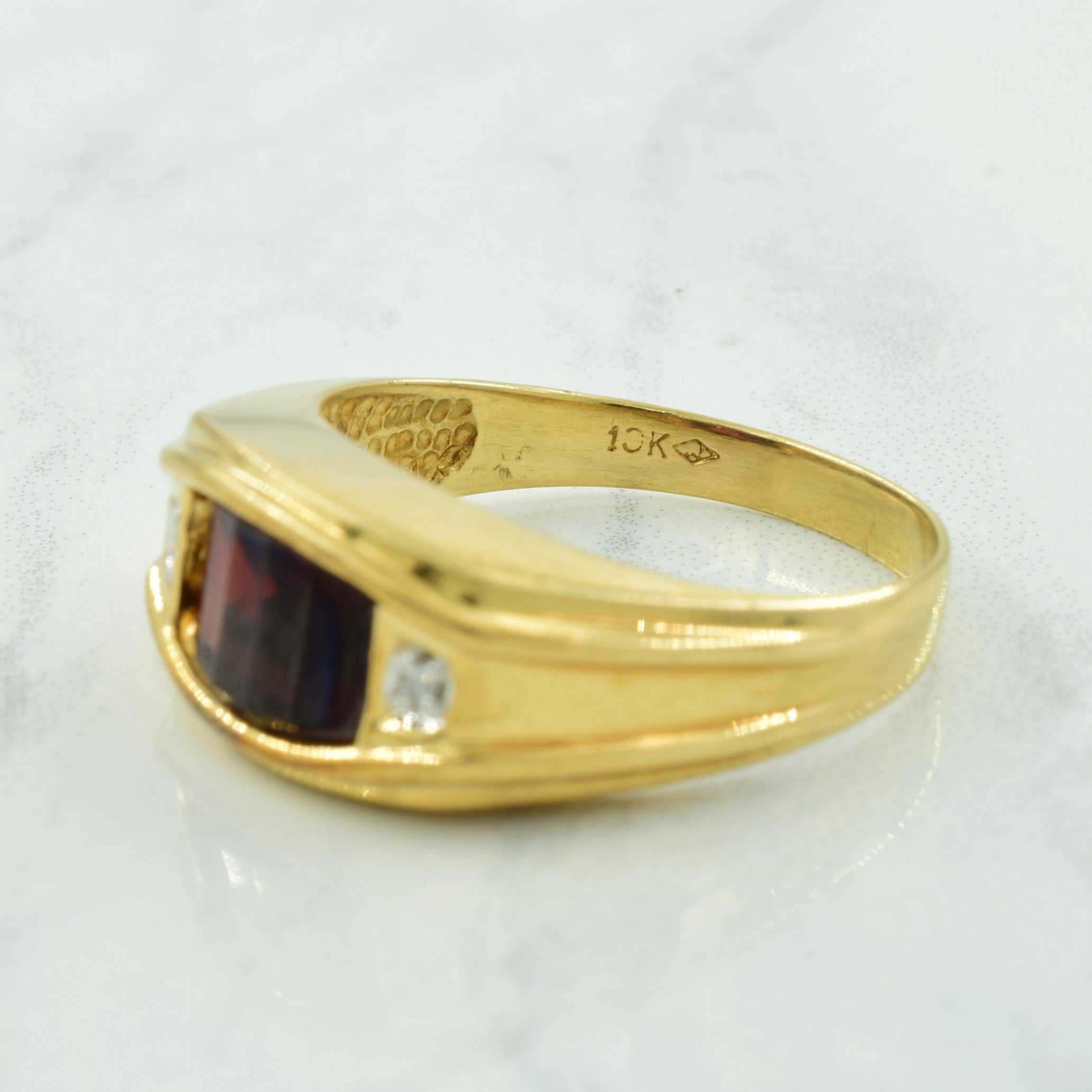 Garnet & Diamond Ring | 3.75ct, 0.01ctw | SZ 10.5 |