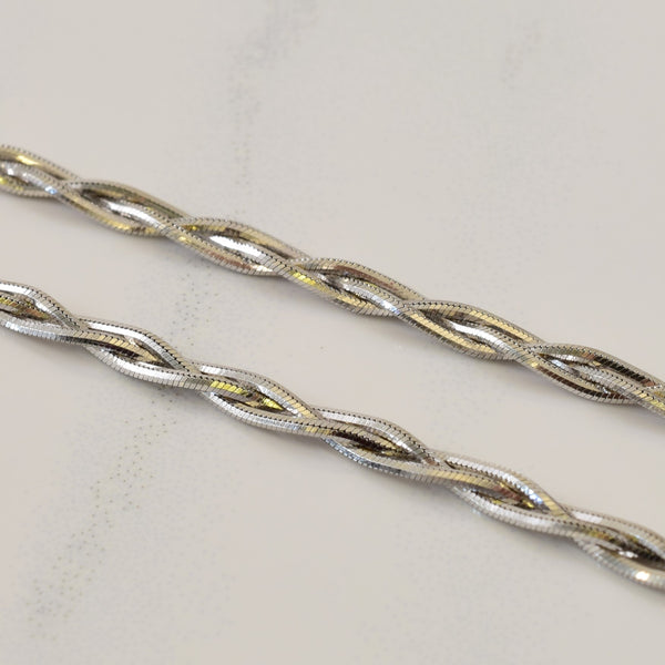 14k White Gold Twisted Chain | 14.75