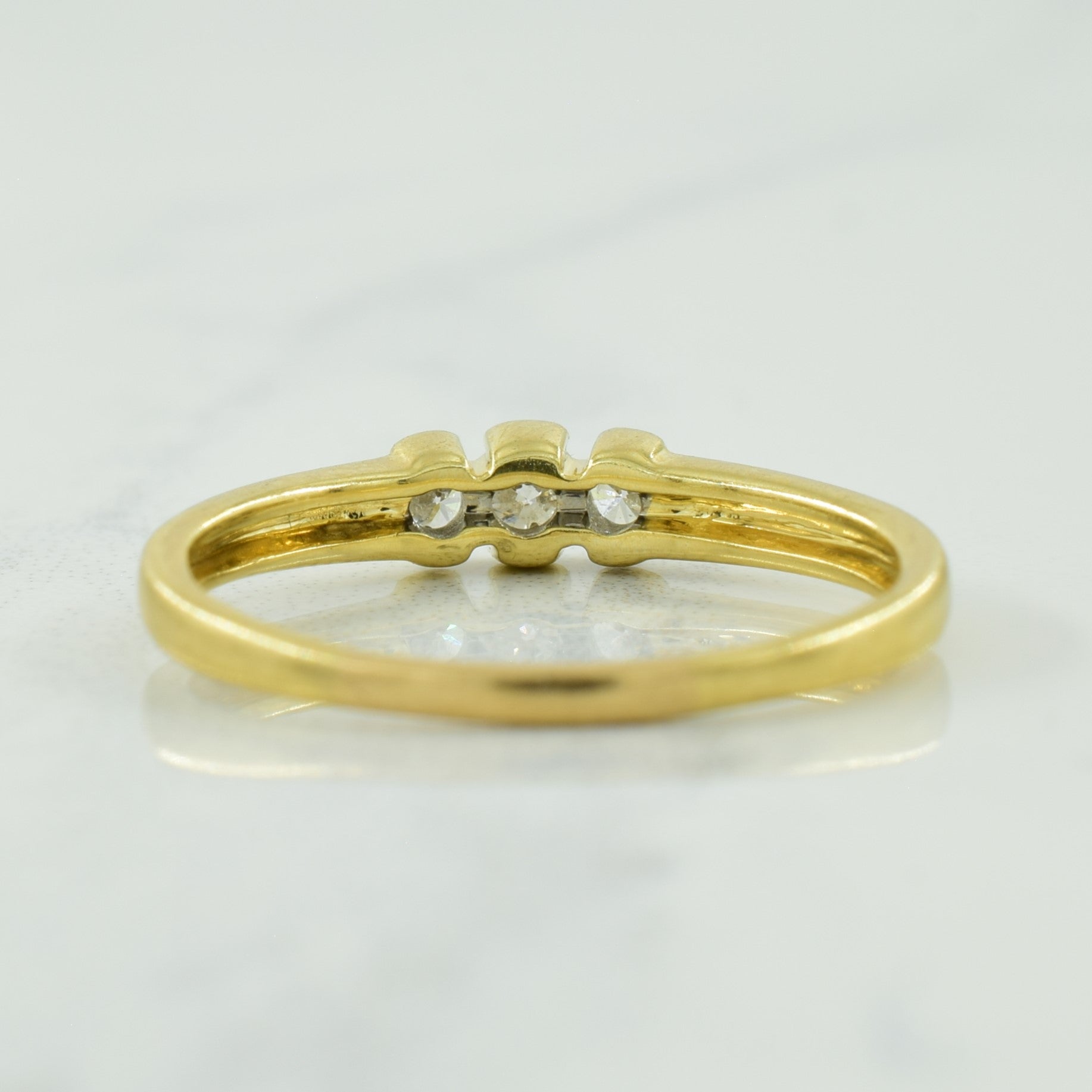 Bague trois diamants | 0,14 ct au total | Taille 5,5 | 