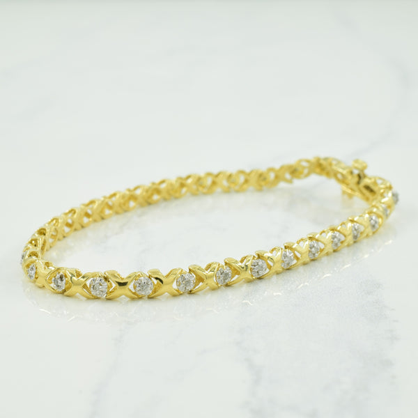 10k Yellow Gold Diamond Tennis Bracelet | 0.27ctw | 7.25
