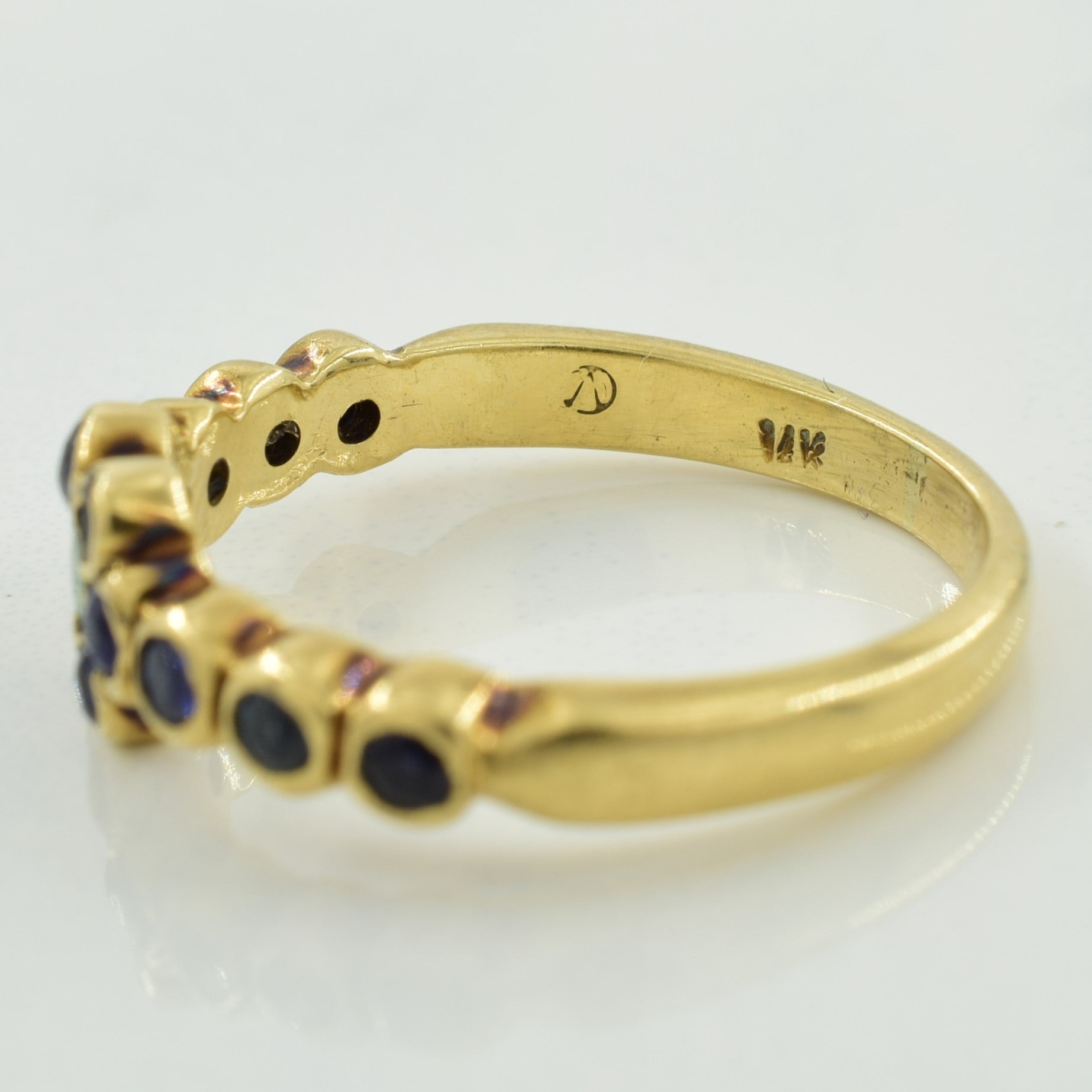 Emerald & Blue Sapphire Ring | 0.65ctw | SZ 4.5 |