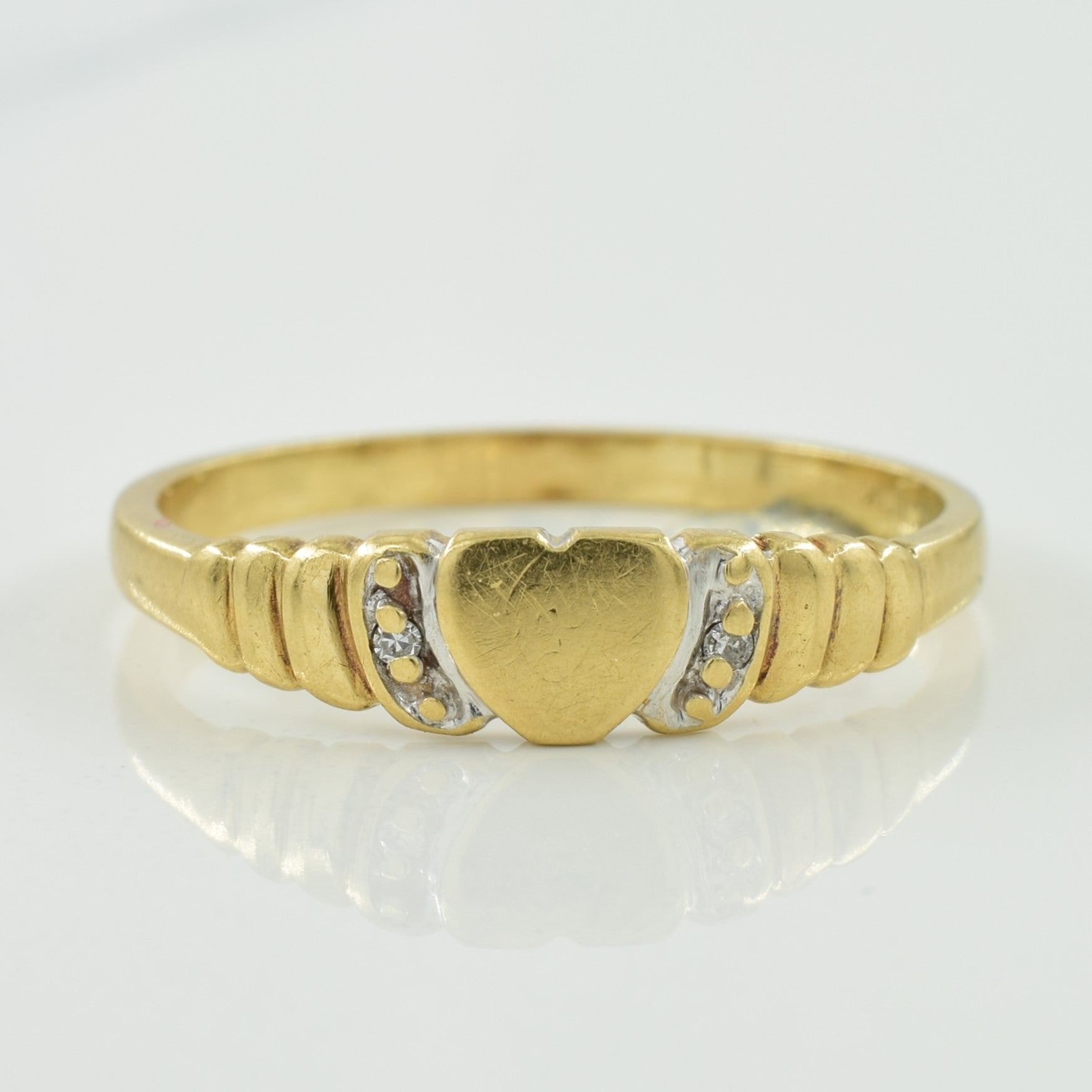 Diamond Heart Ring | 0.01ctw | SZ 8.5 |