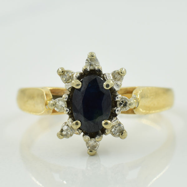 Sapphire & Diamond Halo Ring | 0.50ct, 0.07ctw | SZ 5 |