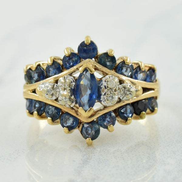 Blue Sapphire & Diamond Ring | 1.50ctw, 0.03ctw | SZ 6.5 |