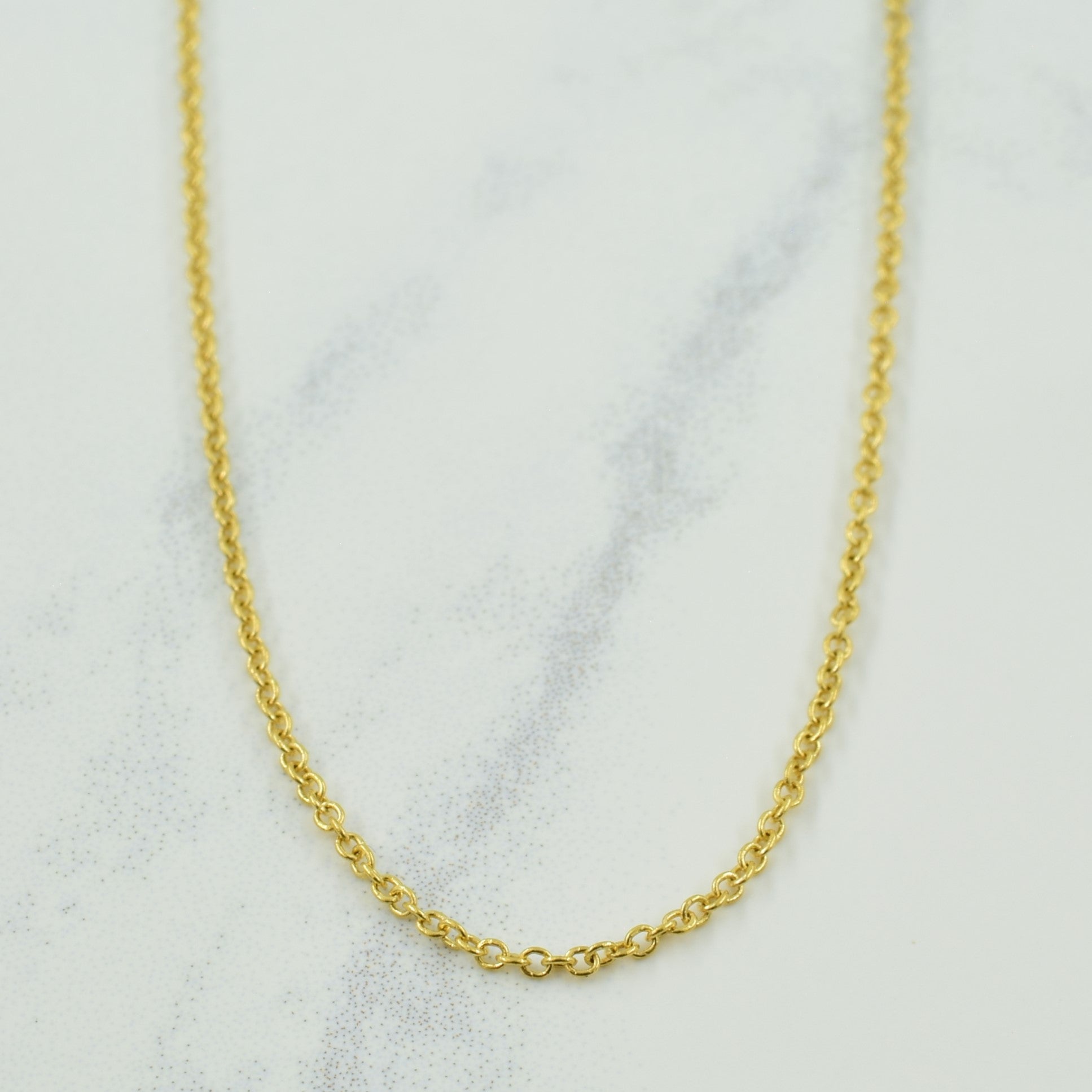 18k Yellow Gold Italian Hallmark Cable Chain | 16.5" |