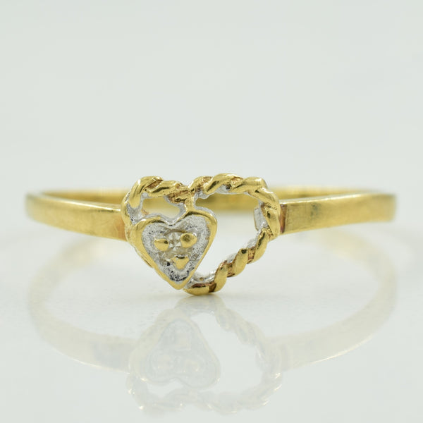 Diamond Heart Shaped Ring | 0.02ct | SZ 6.5 |