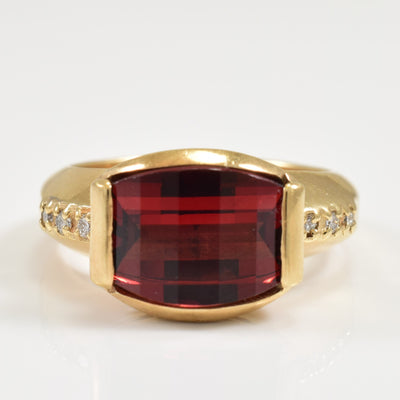 Garnet & Diamond Ring | 4.00ct, 0.06ctw | SZ 4.75 |