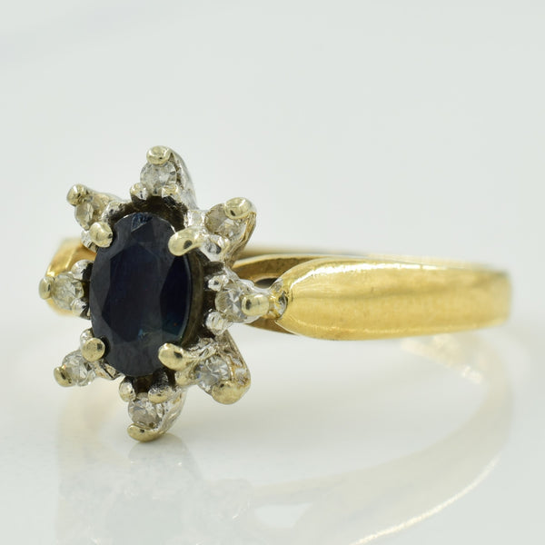 Sapphire & Diamond Halo Ring | 0.50ct, 0.07ctw | SZ 5 |