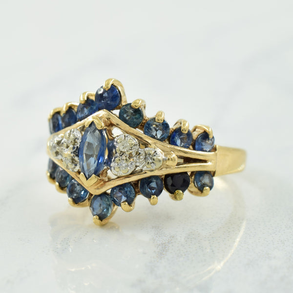 Blue Sapphire & Diamond Ring | 1.50ctw, 0.03ctw | SZ 6.5 |