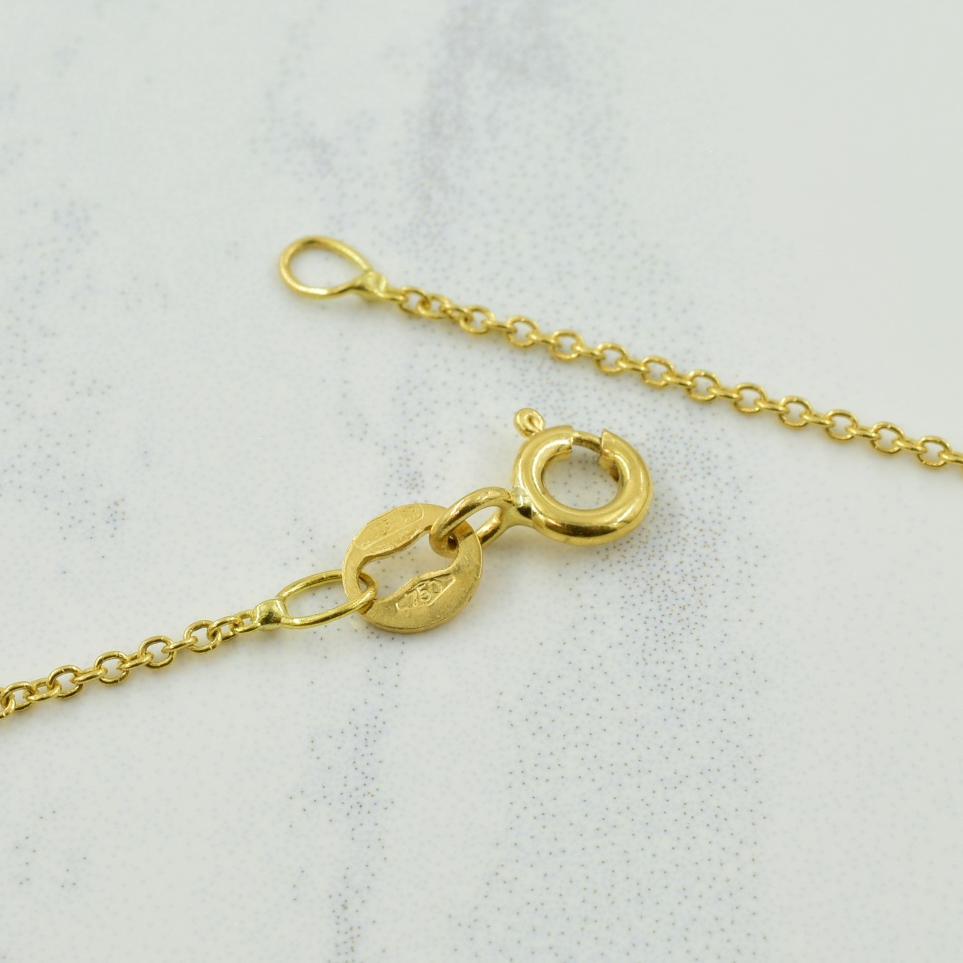 18k Yellow Gold Italian Hallmark Cable Chain | 16.5" |