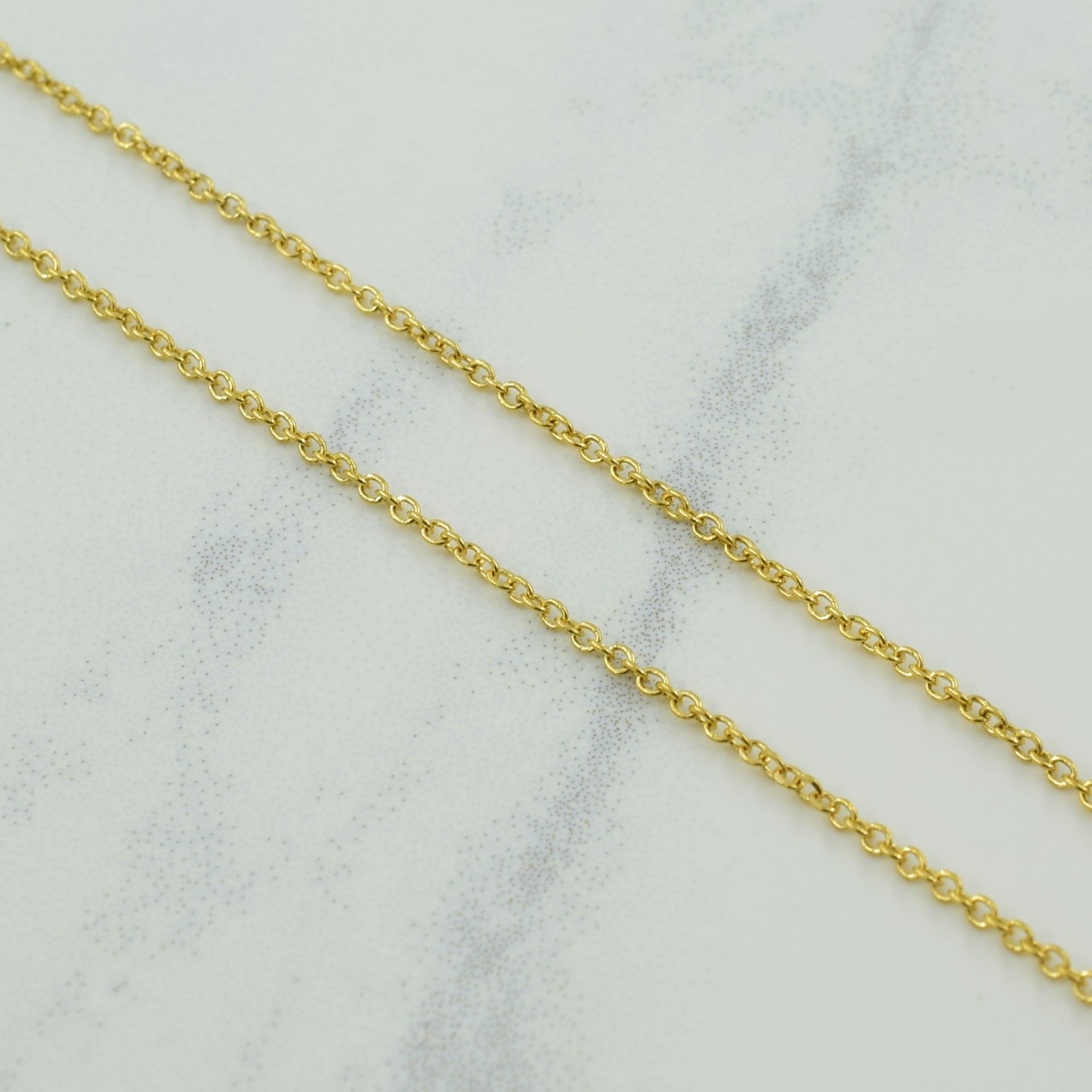 18k Yellow Gold Italian Hallmark Cable Chain | 16.5" |