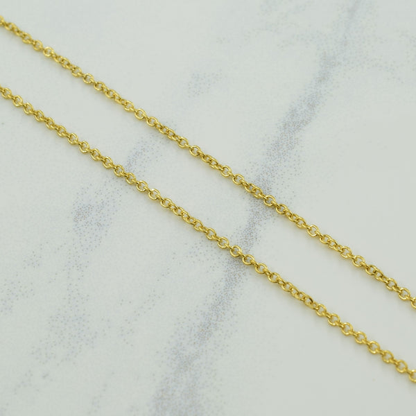 18k Yellow Gold 1968 & Later Italian Hallmark Cable Chain | 16.5