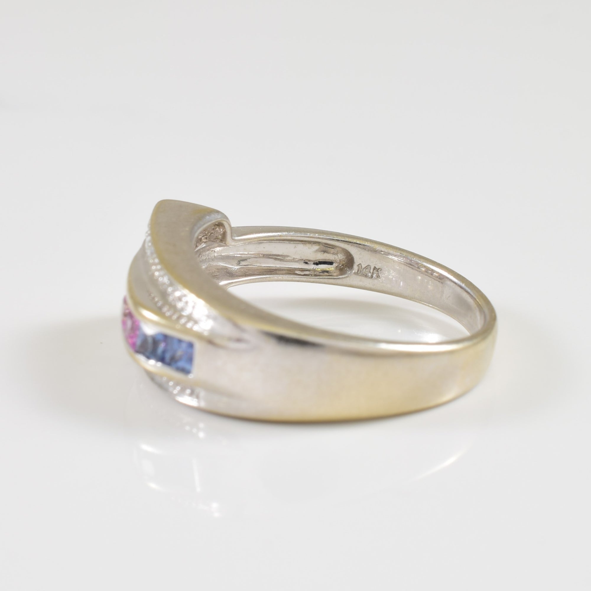 Multi Colour Sapphire & Diamond Ring | 0.35ctw, 0.06ctw | SZ 7 |