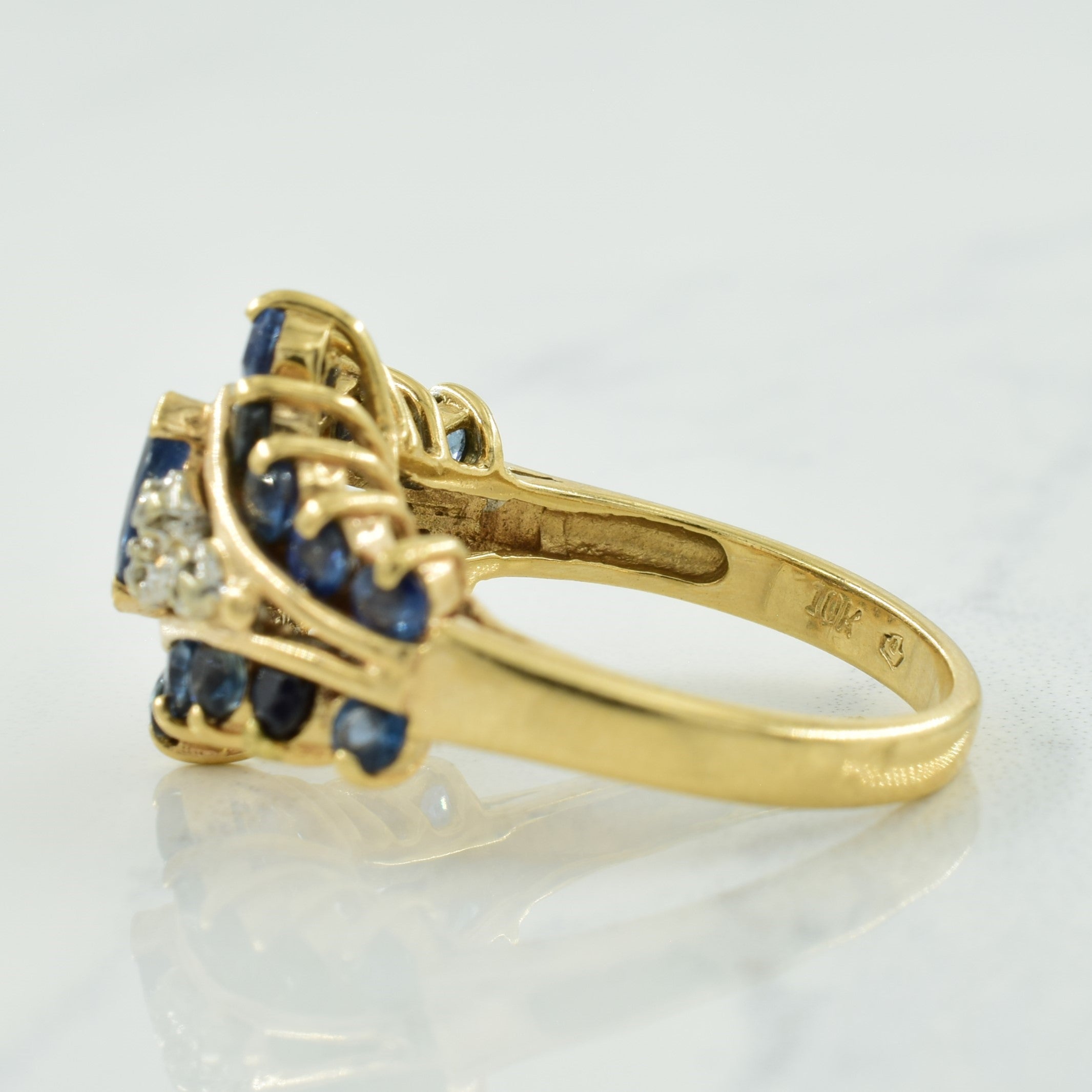 Blue Sapphire & Diamond Ring | 1.50ctw, 0.03ctw | SZ 6.5 |