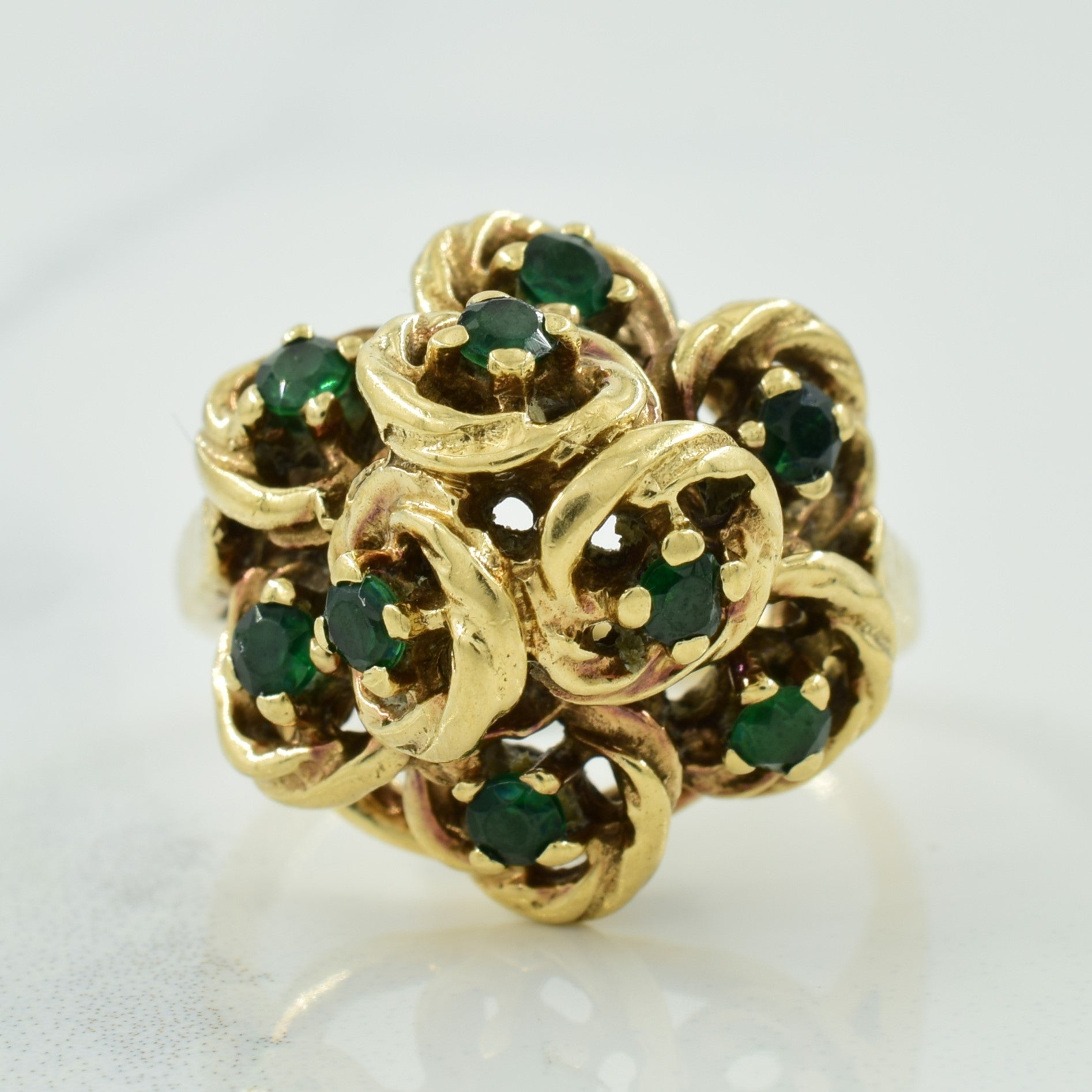 Synthetic Spinel Triplet Cocktail Ring | 0.45ctw | SZ 7 |