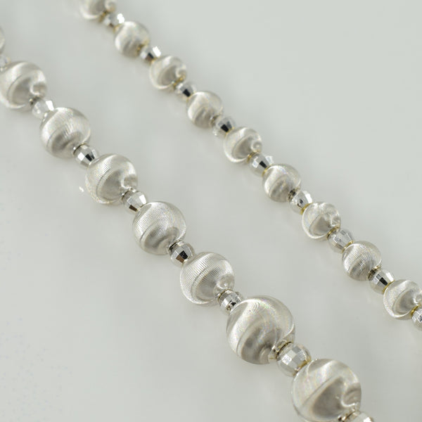 18k White Gold Bead Chain | 15