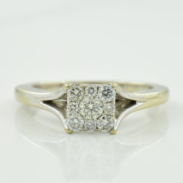 Cluster Diamond Cathedral Ring | 0.22ctw | SZ 6.75 |