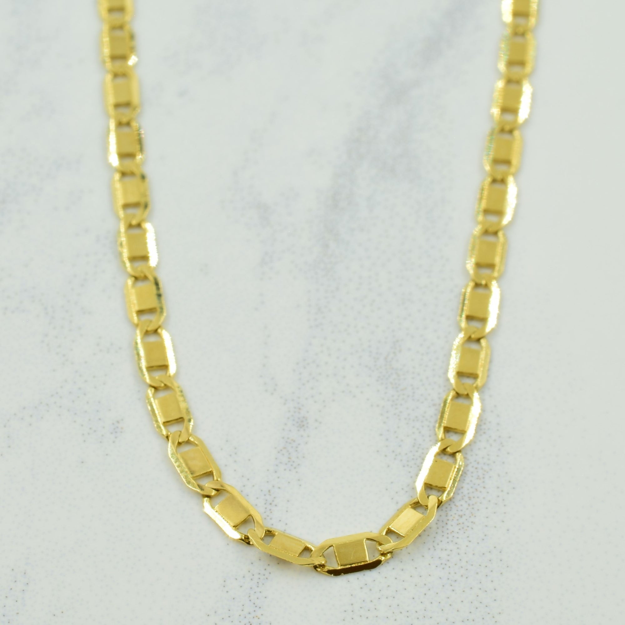 18k Yellow Gold Italian Hallmark Anchor Chain | 18