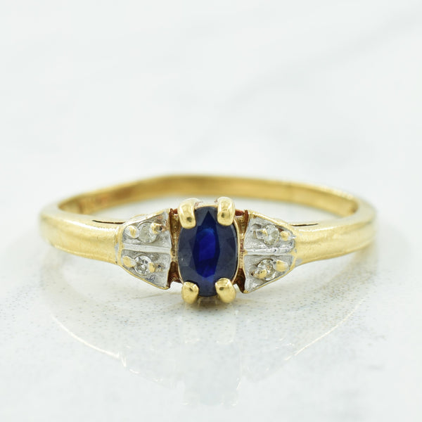 Blue Sapphire & Diamond Ring | 0.22ct, 0.02ctw | SZ 7.5 |