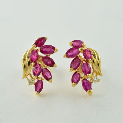 Ruby & Diamond Earrings | 1.50ctw, 0.04ctw |
