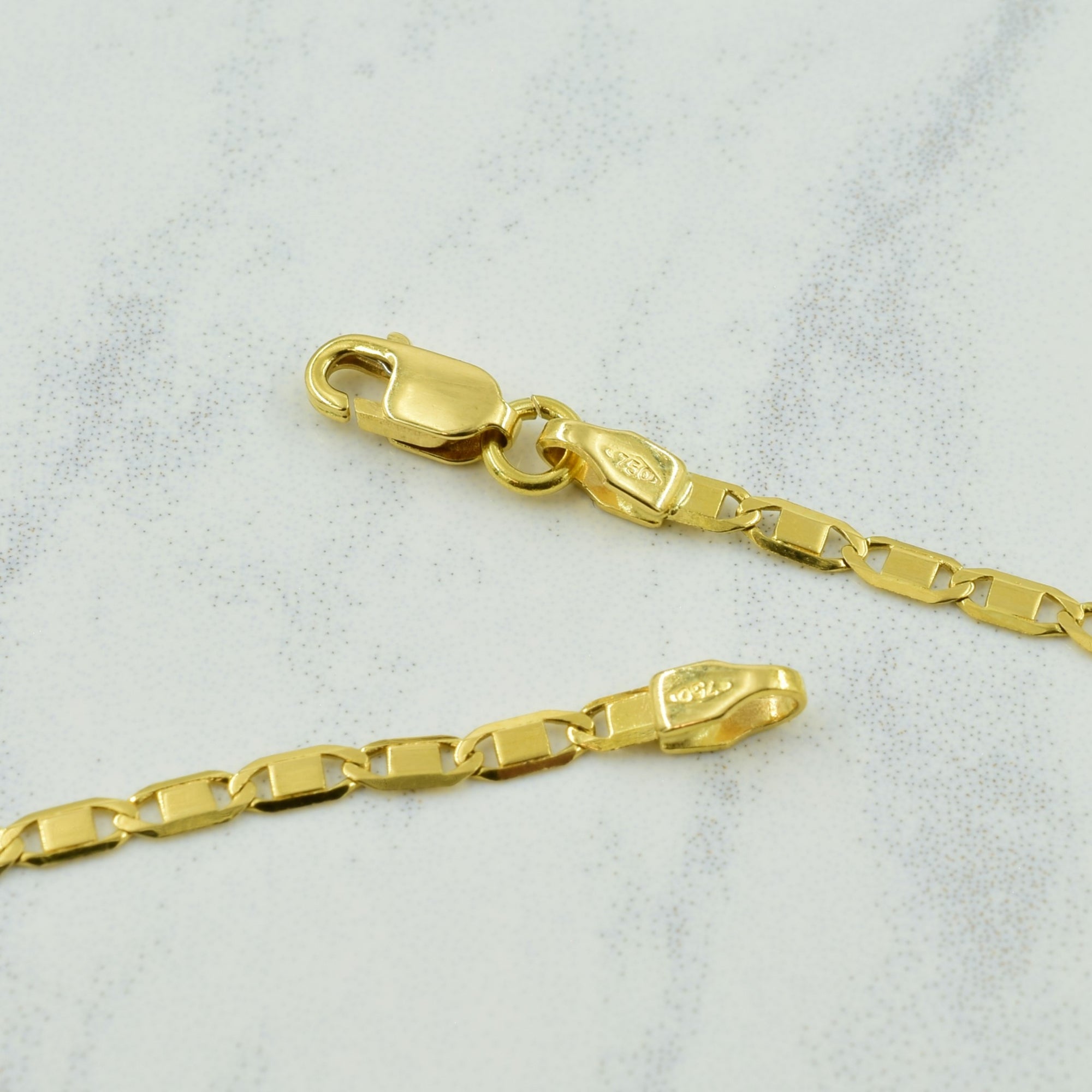 18k Yellow Gold Italian Hallmark Anchor Chain | 18