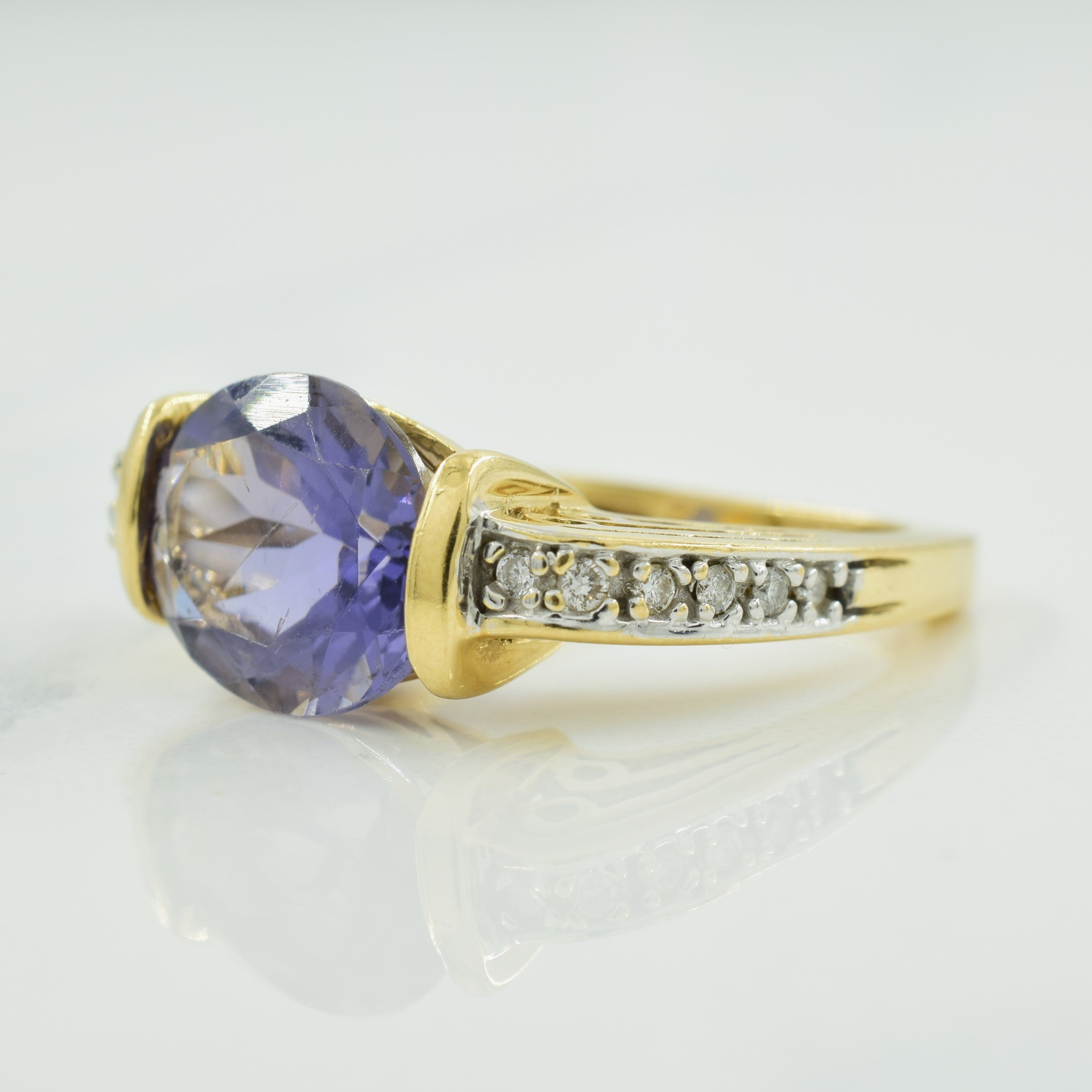 Iolite & Diamond Ring | 3.12ct, 0.12ct | SZ 7 |