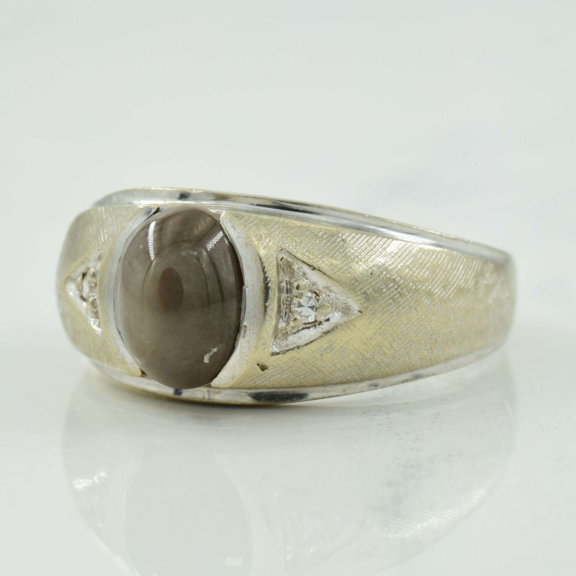 Synthetic Star Sapphire & Diamond Ring | 1.80ct, 0.02ctw | SZ 8.25 |