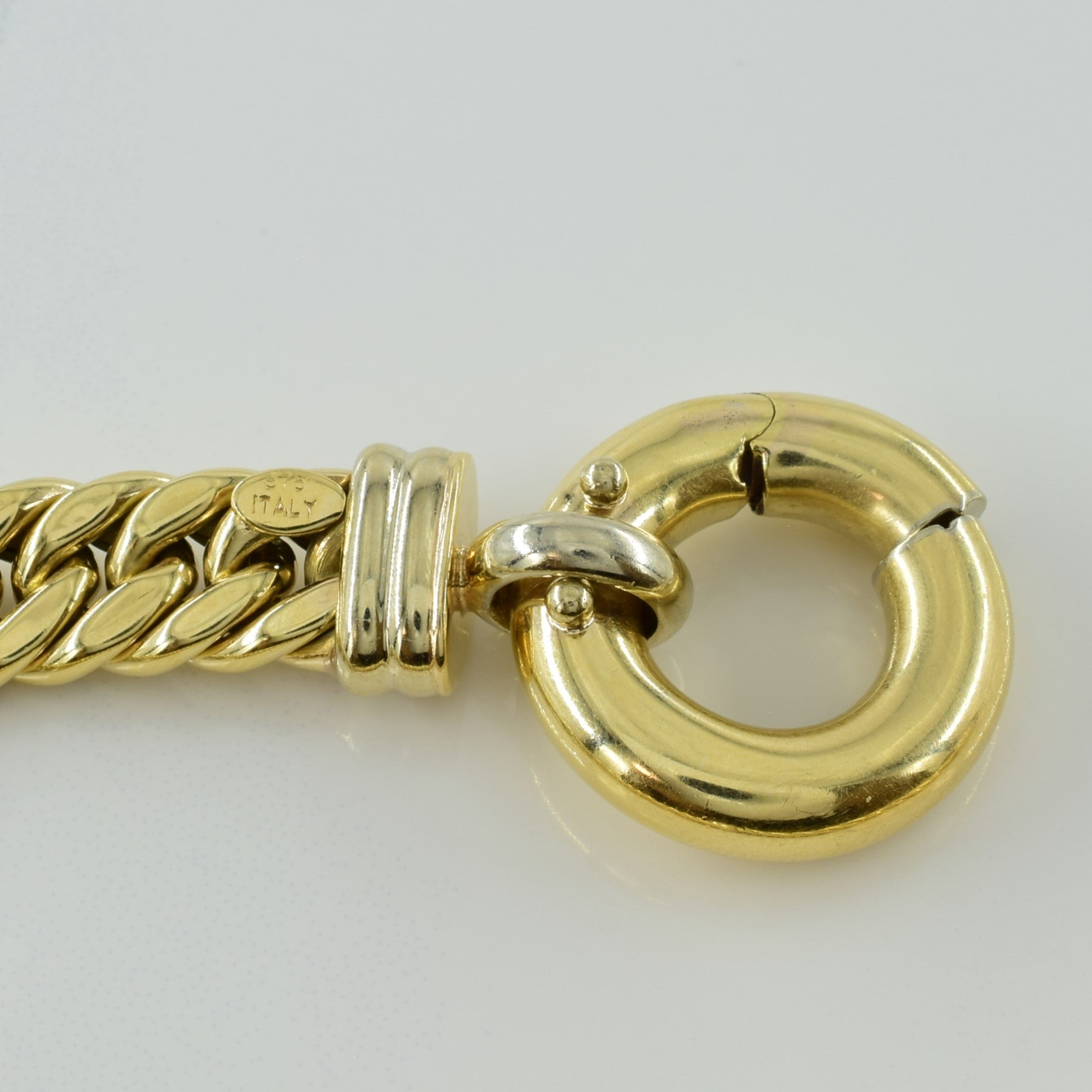 9k Yellow Gold Curb Link Bracelet | 7.5