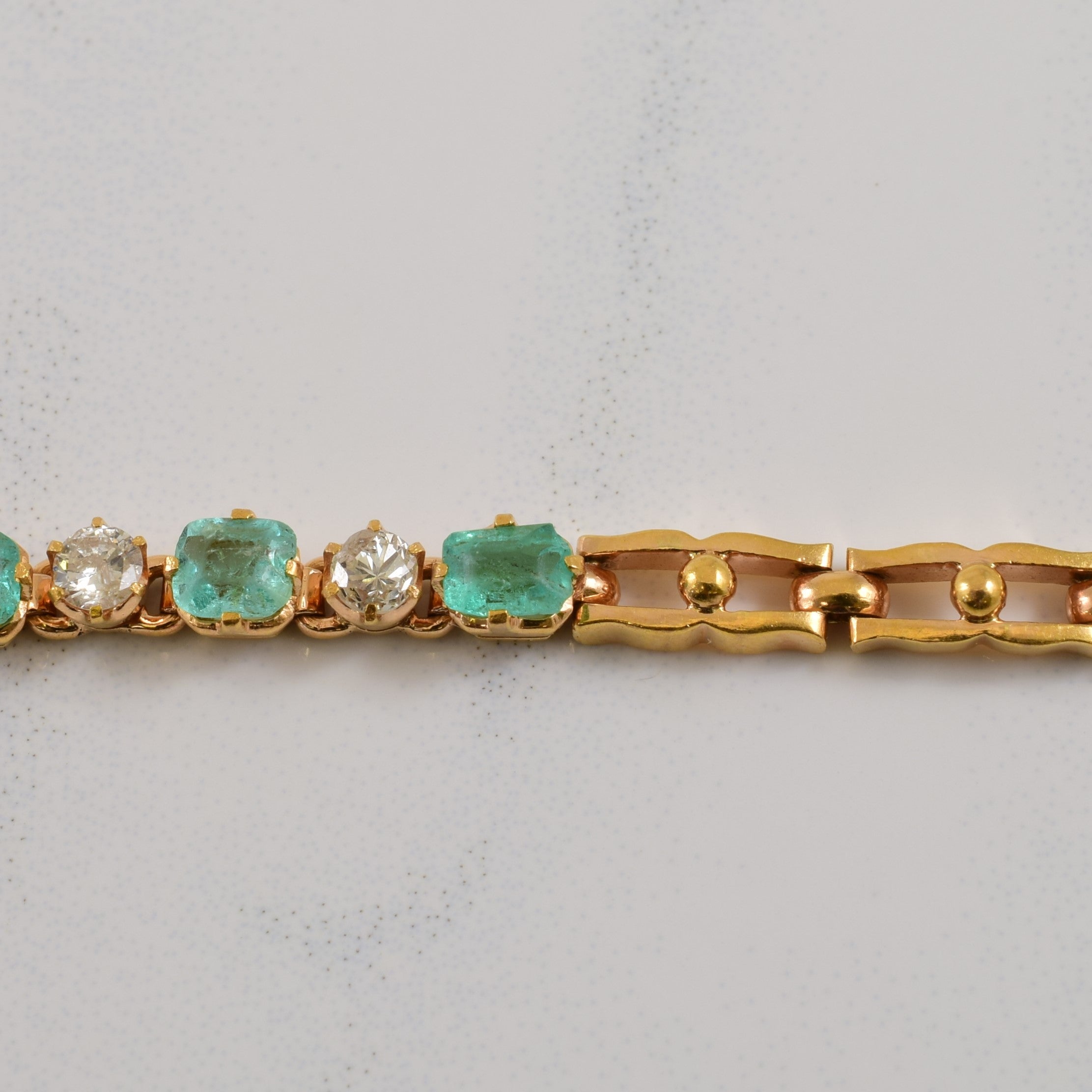 Emerald & Diamond Bracelet | 1.30ctw, 0.56ctw | 6" |