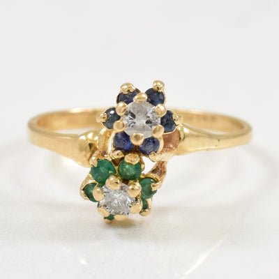 Multi Gem & Diamond Ring | 0.30ctw, 0.14ctw | SZ 6 |